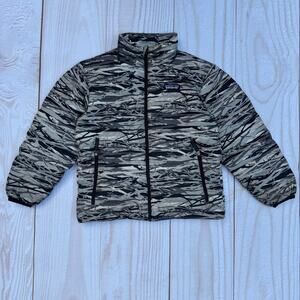 Patagonia Down Sweater Youth Size Small 7-8 Full Zip Puffer Jacket Branch Camo